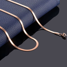 Stainless Steel Flat Necklace Gold Waterproof  Filmy Snake Chain Men Width 3mm - ArsaOne
