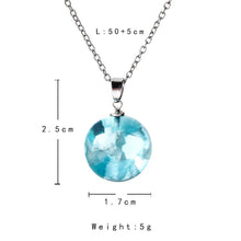 Chic Transparent Resin Rould Ball Moon Pendant Necklace Women Blue Sky White Cloud - ArsaOne