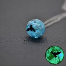 Chic Transparent Resin Rould Ball Moon Pendant Necklace Women Blue Sky White Cloud - ArsaOne