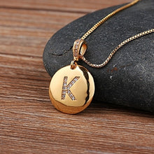 Initial Letter Necklace Gold 26 Letters Charm Necklaces Pendants Copper CZ Jewelry Personal Necklace - ArsaOne