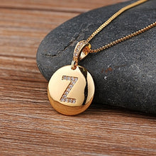 Initial Letter Necklace Gold 26 Letters Charm Necklaces Pendants Copper CZ Jewelry Personal Necklace - ArsaOne