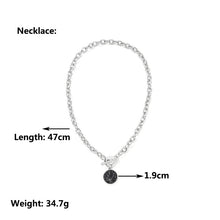 Arso Minimalist Casual Neck Chain Necklaces for Women Round Marble Pendants Hiphop - ArsaOne