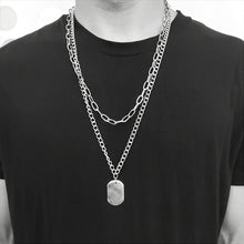 Hip Hop Multilayer Necklace Metal Cross Pendant Silver Color Chain Necklace - ArsaOne