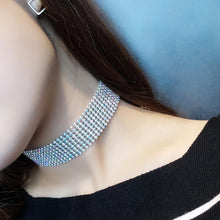 Crystal Rhinestone Choker Necklace Women Wedding Accessories Silver Color Chain - ArsaOne