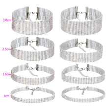 Crystal Rhinestone Choker Necklace Women Wedding Accessories Silver Color Chain - ArsaOne