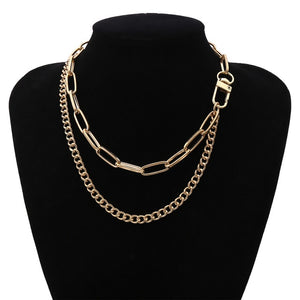 Miami Cuban Choker Necklace Collar Statement Hip Hop Big Chunky Aluminum Gold Color Thick Chain - ArsaOne