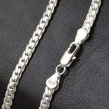 Sterling Silver 6mm Full Sideways Necklace 18/20/24 Inch Chain For Unisex - ArsaOne