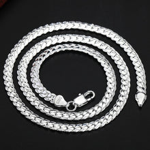 Sterling Silver 6mm Full Sideways Necklace 18/20/24 Inch Chain For Unisex - ArsaOne