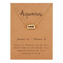 Star Zodiac Sign 12 Constellation Necklaces Pendant Charm Gold Chain Choker Necklaces - ArsaOne