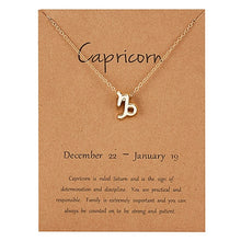 Star Zodiac Sign 12 Constellation Necklaces Pendant Charm Gold Chain Choker Necklaces - ArsaOne