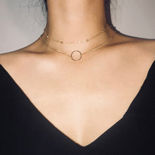 Modern Choker Necklace Two Layers Round Necklaces Gold Color - ArsaOne