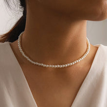 Elegant White Pearl Choker Necklace Big Round Pearl Wedding Necklace - ArsaOne