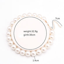 Elegant White Pearl Choker Necklace Big Round Pearl Wedding Necklace - ArsaOne