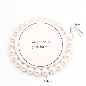 Elegant White Pearl Choker Necklace Big Round Pearl Wedding Necklace - ArsaOne