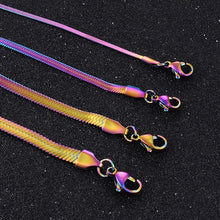 Stainless Steel Flat Necklace Gold Waterproof  Filmy Snake Chain Men Width 3mm - ArsaOne