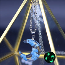 Chic Transparent Resin Rould Ball Moon Pendant Necklace Women Blue Sky White Cloud - ArsaOne