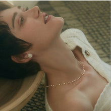 Simple Pearl Bead Chain Choker Necklace  Crystal Leaf Tassel Necklace For Women Fashion - ArsaOne