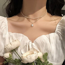 Simple Pearl Bead Chain Choker Necklace  Crystal Leaf Tassel Necklace For Women Fashion - ArsaOne