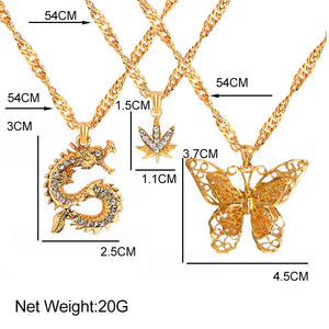 Ars Bohemian Multilayer Necklaces For Women Men Gold Butterfly Portrait Coin Cross Crystal Chokers - ArsaOne