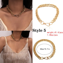 Miami Cuban Choker Necklace Collar Statement Hip Hop Big Chunky Aluminum Gold Color Thick Chain - ArsaOne