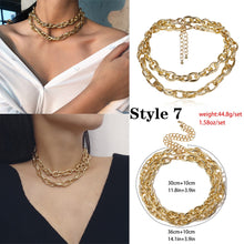 Miami Cuban Choker Necklace Collar Statement Hip Hop Big Chunky Aluminum Gold Color Thick Chain - ArsaOne