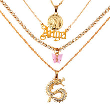 Ars Bohemian Multilayer Necklaces For Women Men Gold Butterfly Portrait Coin Cross Crystal Chokers - ArsaOne