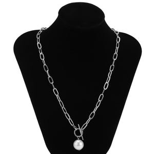 Ars Gothic Baroque Pearl Coin Pendant Choker Necklace - ArsaOne