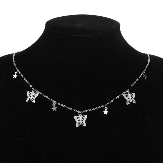 Ars Gold Chain Butterfly Pendant Choker Necklace Women Statement Collares Bohemian - ArsaOne