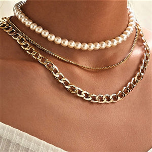 Asymmetric Lock Necklace for Women Twist Gold Silver Color Chunky Thick Lock Choker Chain Necklaces Party Jewelry - ArsaOne