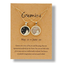 Constellation Necklaces For Women Men Gold Chain Zodiac Sign Round Pendant Necklace - ArsaOne