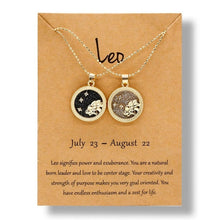 Constellation Necklaces For Women Men Gold Chain Zodiac Sign Round Pendant Necklace - ArsaOne