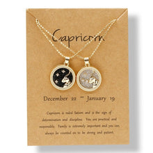 Constellation Necklaces For Women Men Gold Chain Zodiac Sign Round Pendant Necklace - ArsaOne