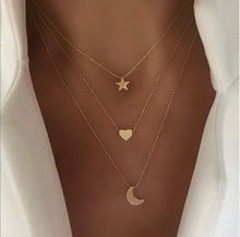 Collier Chain Necklace Multilayer Moon Alloy Metal Gold Pendant Necklace - ArsaOne