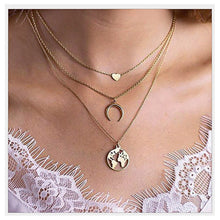 Collier Chain Necklace Multilayer Moon Alloy Metal Gold Pendant Necklace - ArsaOne