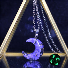 Chic Transparent Resin Rould Ball Moon Pendant Necklace Women Blue Sky White Cloud - ArsaOne