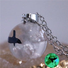 Chic Transparent Resin Rould Ball Moon Pendant Necklace Women Blue Sky White Cloud - ArsaOne