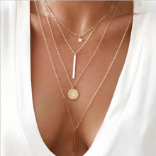 Bohemian Multilayer Cross Gold Pendant Necklaces For Women Punk Choker - ArsaOne