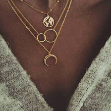 Bohemian Multilayer Cross Gold Pendant Necklaces For Women Punk Choker - ArsaOne