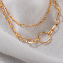 New Layered Chain Necklace Neck Chains Vintage Exaggerated Golden Goth Hoop Metal Necklace - ArsaOne